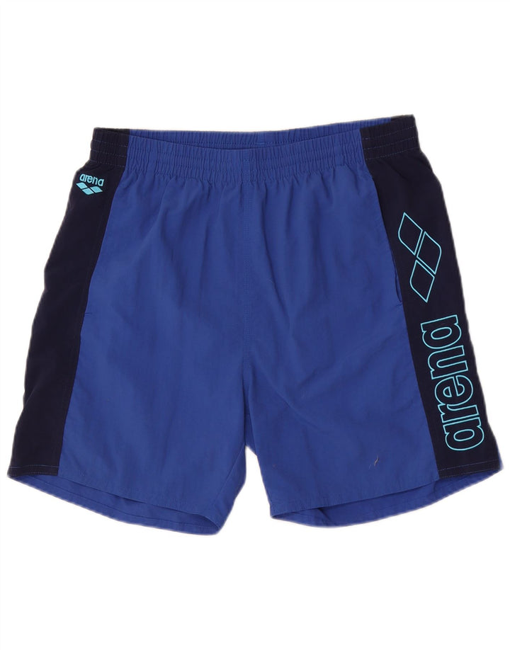 Arena Mens Graphic Natação Shorts Grande Azul Colourblock Poliéster