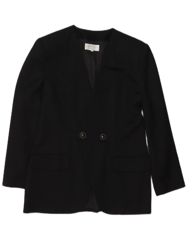 Jaqueta blazer feminina Marina Babini com peito duplo IT 44 lã preta média