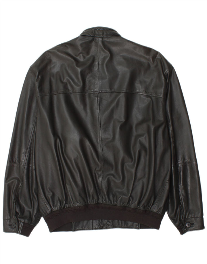 Jaqueta de couro masculina KAPRAUN UK 40 grande preta