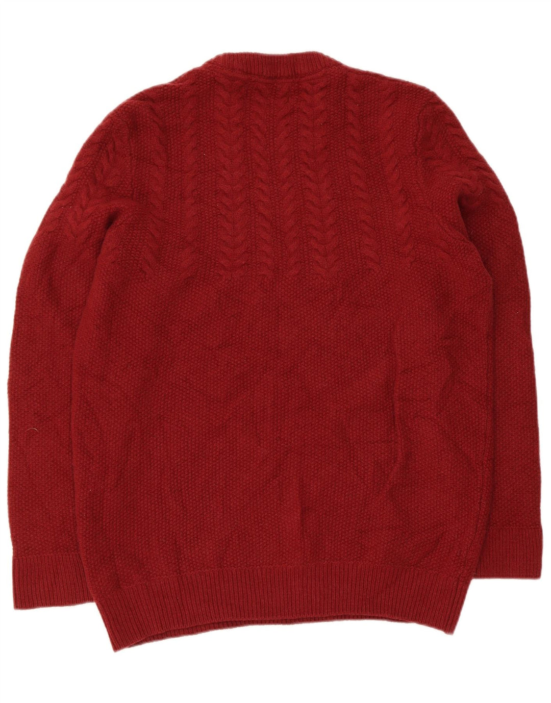 Suéter masculino Barbour com gola redonda, lã marrom médio