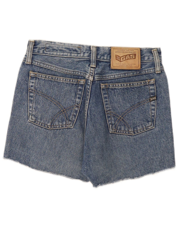 Shorts jeans feminino Gas W28 algodão azul médio