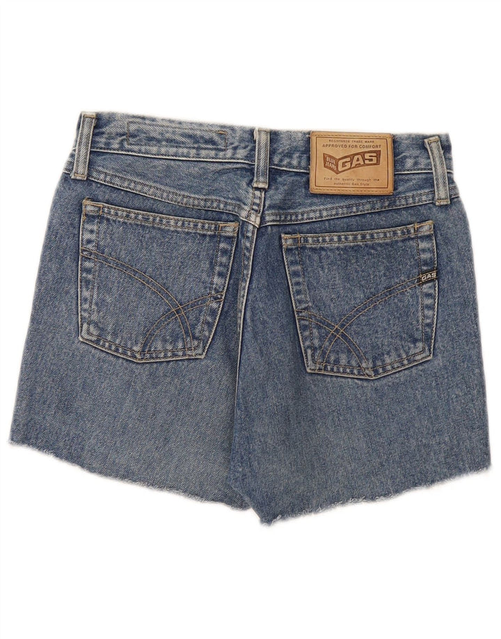 Shorts jeans feminino Gas W28 algodão azul médio