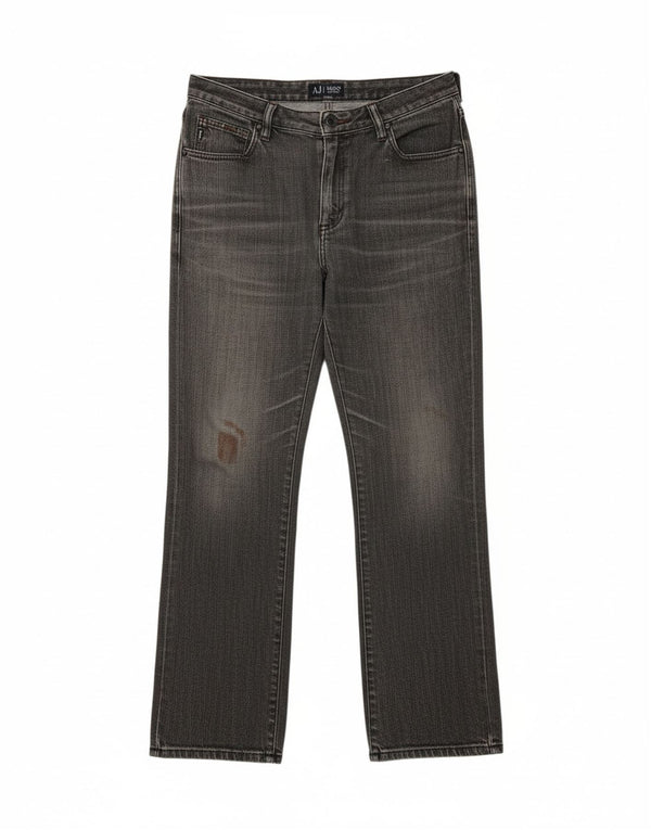 ARMANI Masculino Bootcut Jeans W30 L28 Cinza Clássico