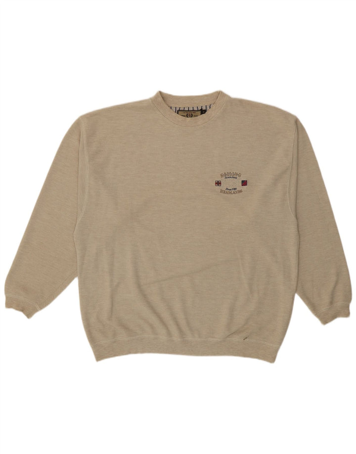 Moletom masculino vintage Jumper XL algodão bege