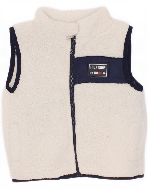 Colete de lã para meninas Tommy Hilfiger 6-9 meses branco colorblock