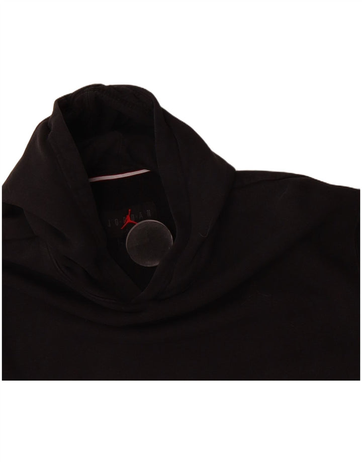 JORDAN moletom com capuz feminino UK 14 médio algodão preto