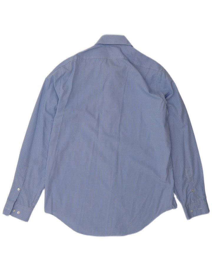 Camisa masculina Calvin Klein Slim Fit tamanho 16 grande azul guingão