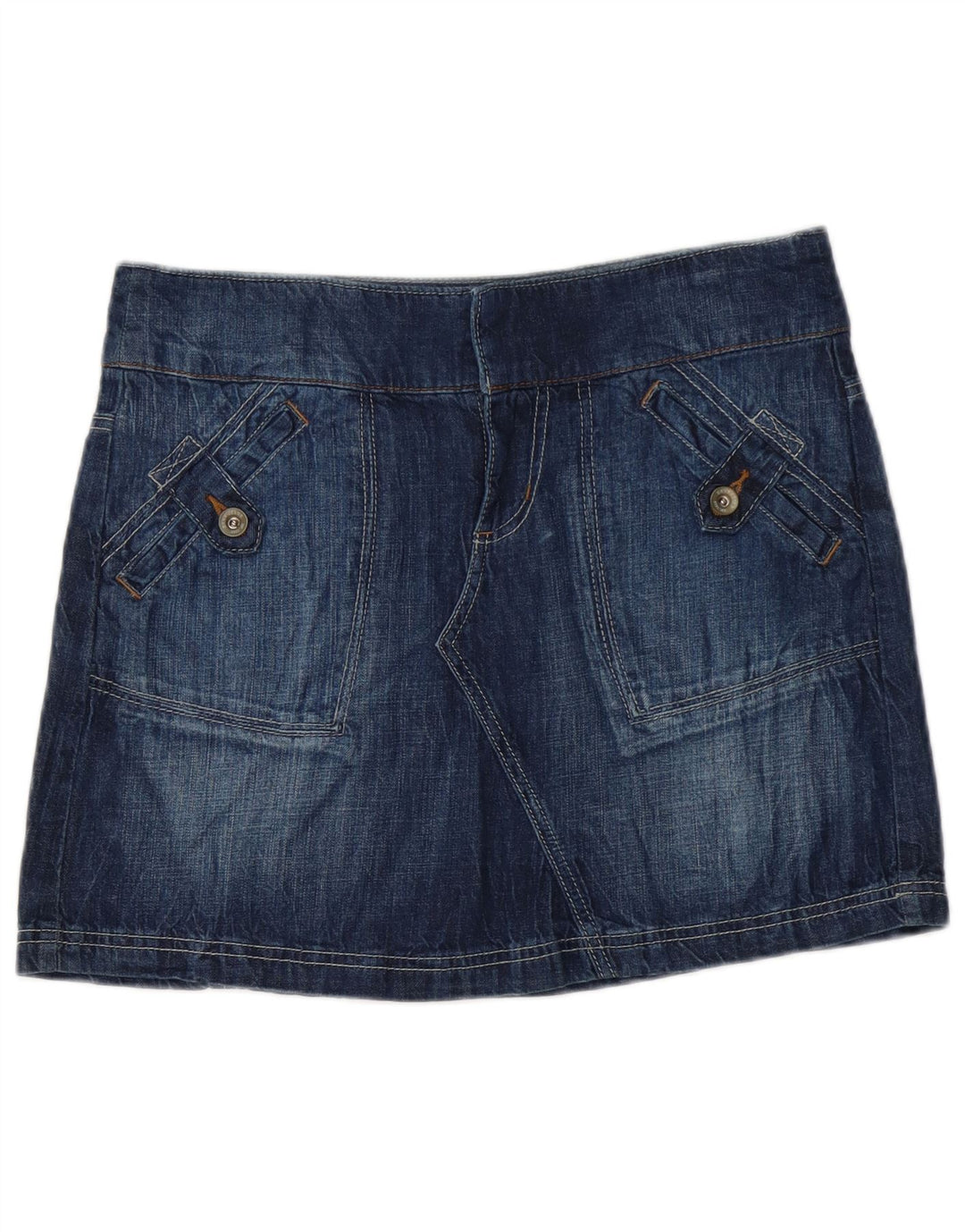 Mini saia jeans feminina Dkny EUA 8 médio W32 azul