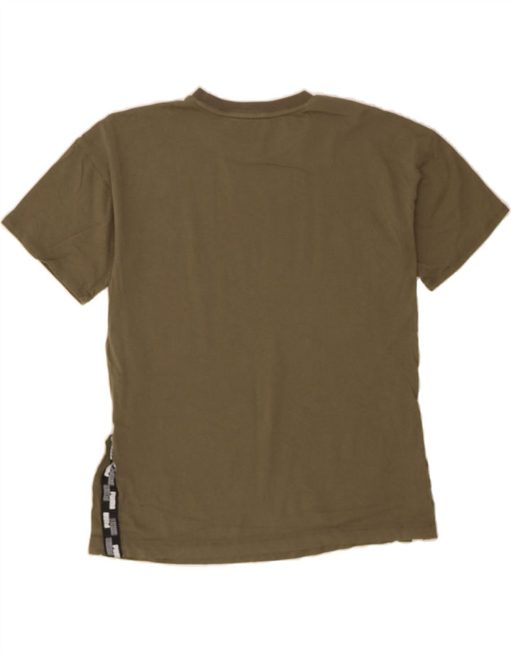 PUMA Womens T-Shirt Top UK 6 XS Khaki Cotton Vintage Puma and Second-Hand Puma from Messina Hembry 