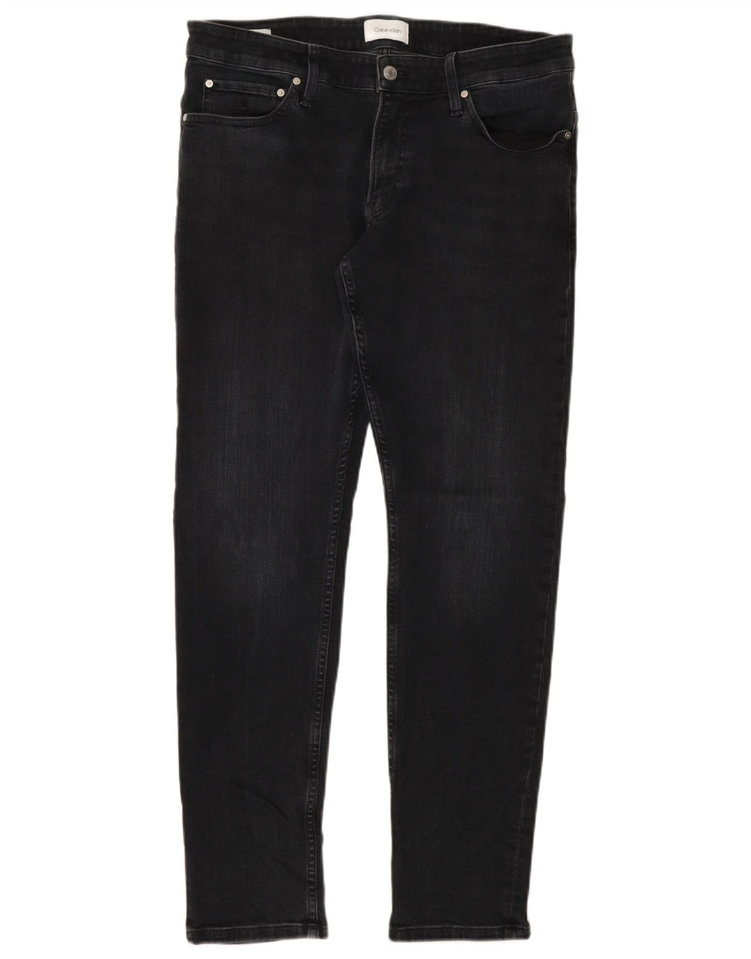 Calvin Klein Mens Jeans Slim W33 L32 Algodão Preto