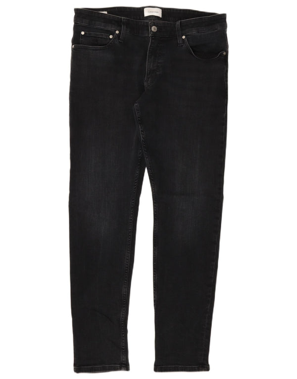 Calvin Klein Mens Jeans Slim W33 L32 Algodão Preto
