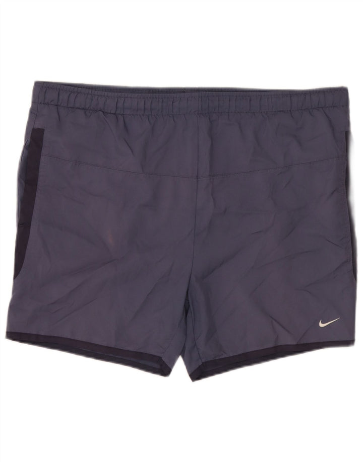 Shorts de natação masculino Nike UK 39/41 médio azul marinho colorblock poliéster