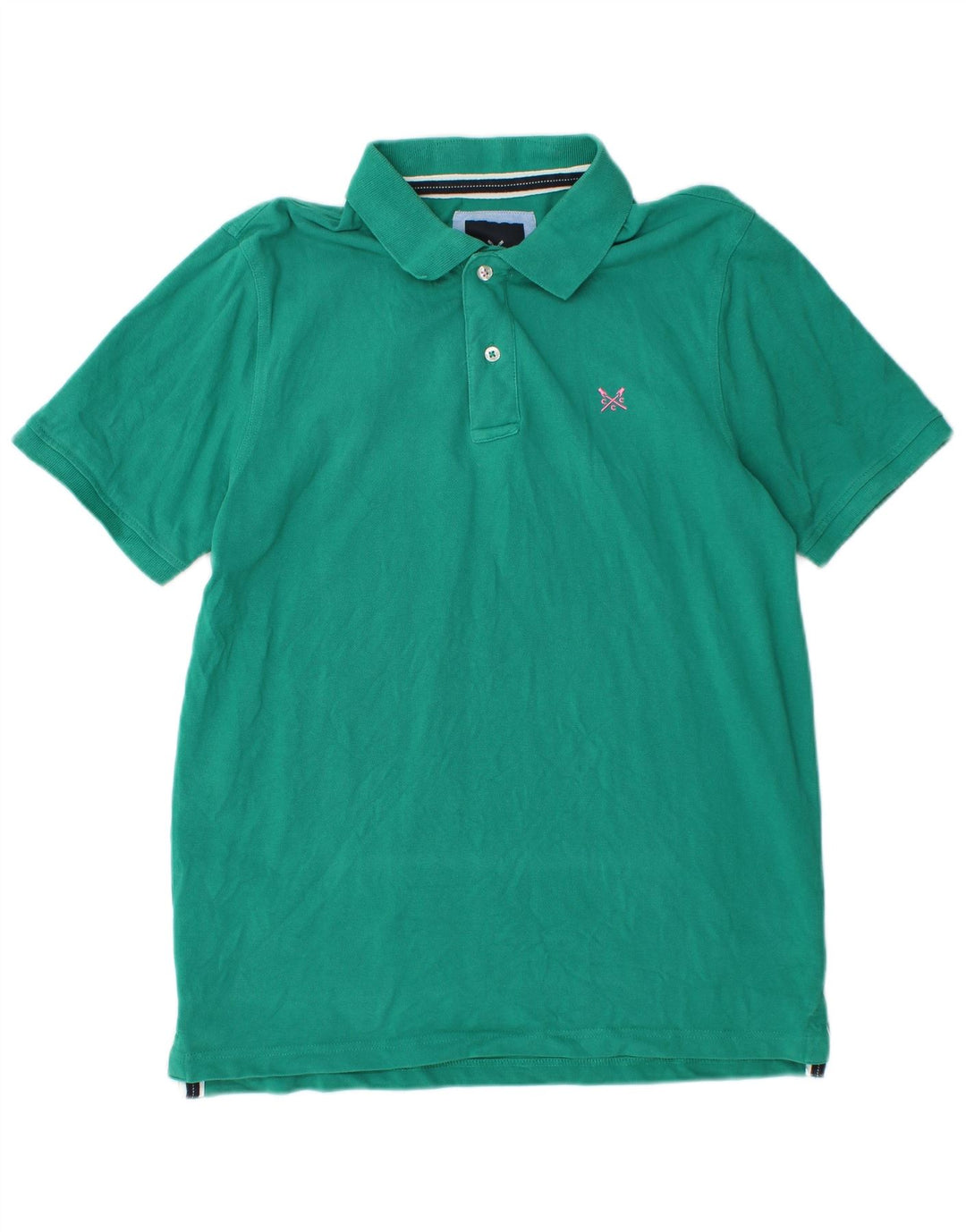 CREW CLOTHING Camisa polo masculina de algodão verde médio