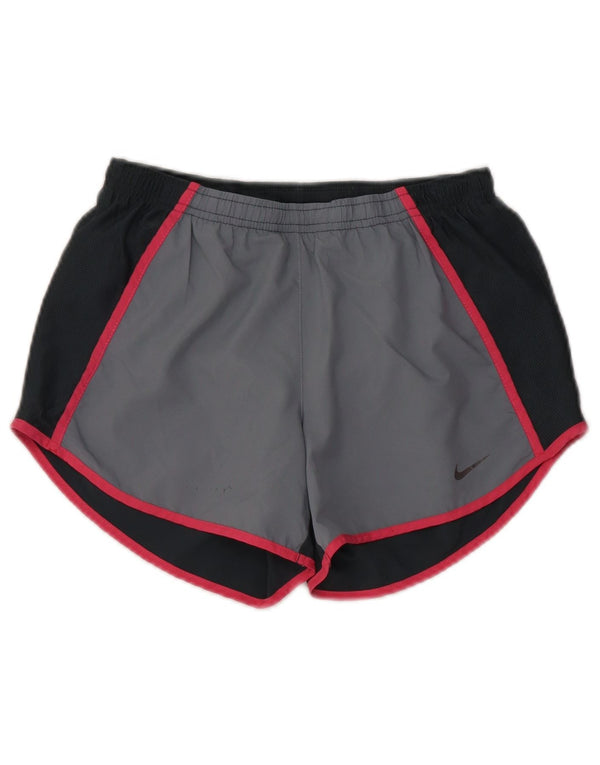 Shorts esportivos femininos Nike Dri Fit UK 6 XS azul marinho colorblock poliéster