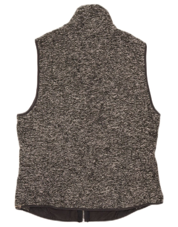 Colete de lã feminino Abercrombie & Fitch UK 12 poliéster manchado cinza médio