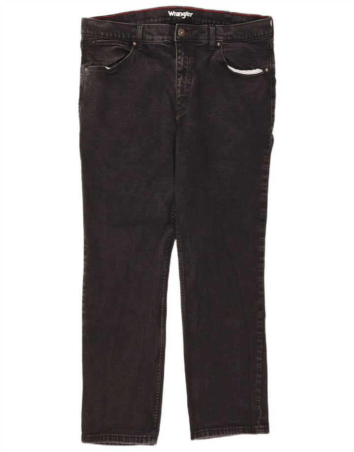 Wrangler Masculino Regular Straight Jeans W38 L30 Algodão Preto