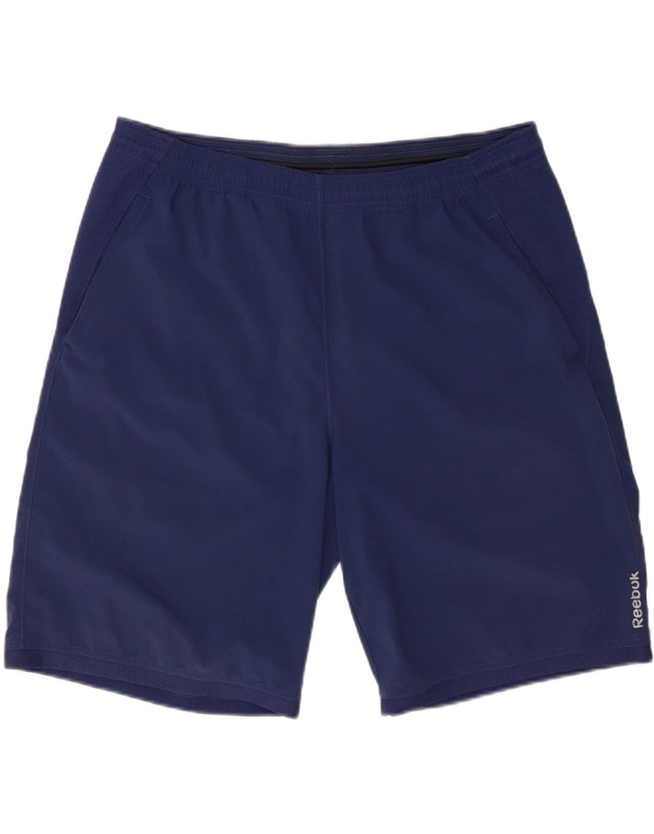 Shorts esportivos masculinos REEBOK grandes poliéster azul marinho