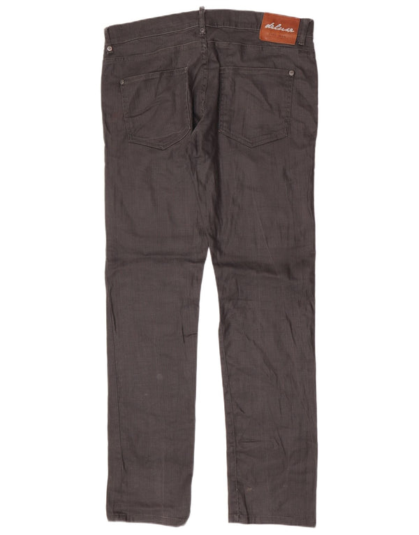 Zara Calça masculina reta casual EU 46 XL W36 L34 cinza algodão