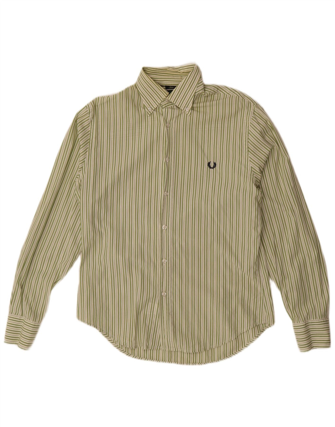 Camisa masculina Slim Fit Fred Perry risca de giz verde médio