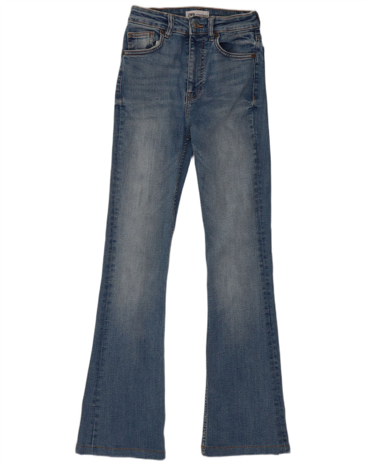 Zara Calça jeans feminina larga EU 34 2XS W24 L30 Azul