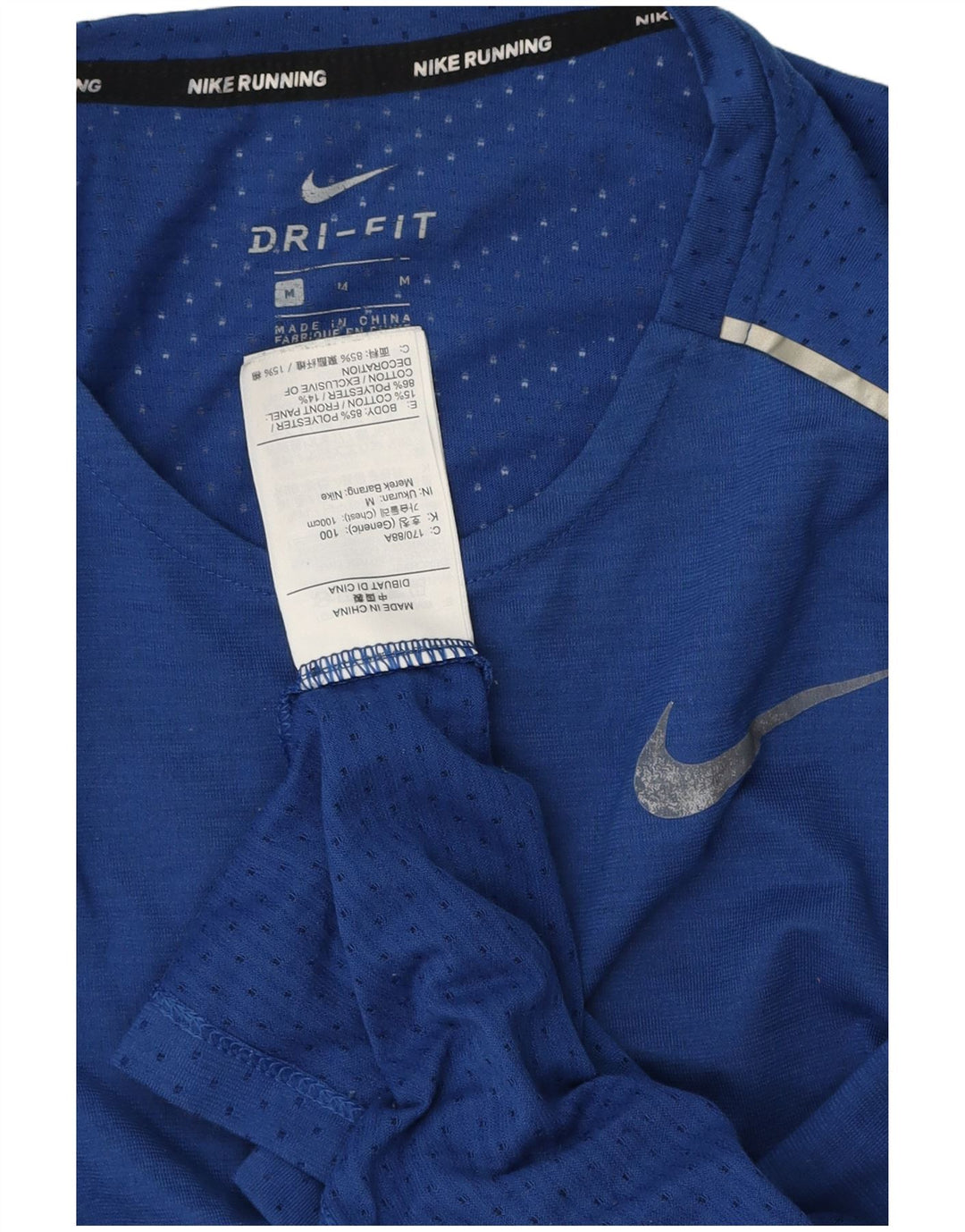 Camiseta Nike Masculina Dri Fit Top Médio Azul Poliéster