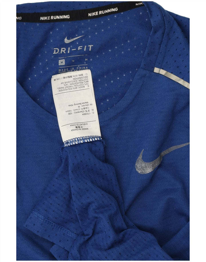 Camiseta Nike Masculina Dri Fit Top Médio Azul Poliéster