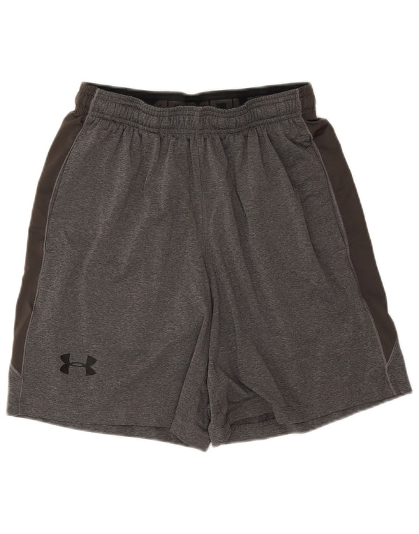 Shorts esportivos masculinos Under Armour médio cinza colorblock