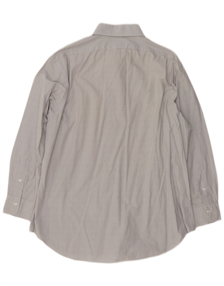 Camisa masculina POLO RALPH LAUREN tamanho 17 XL algodão xadrez cinza