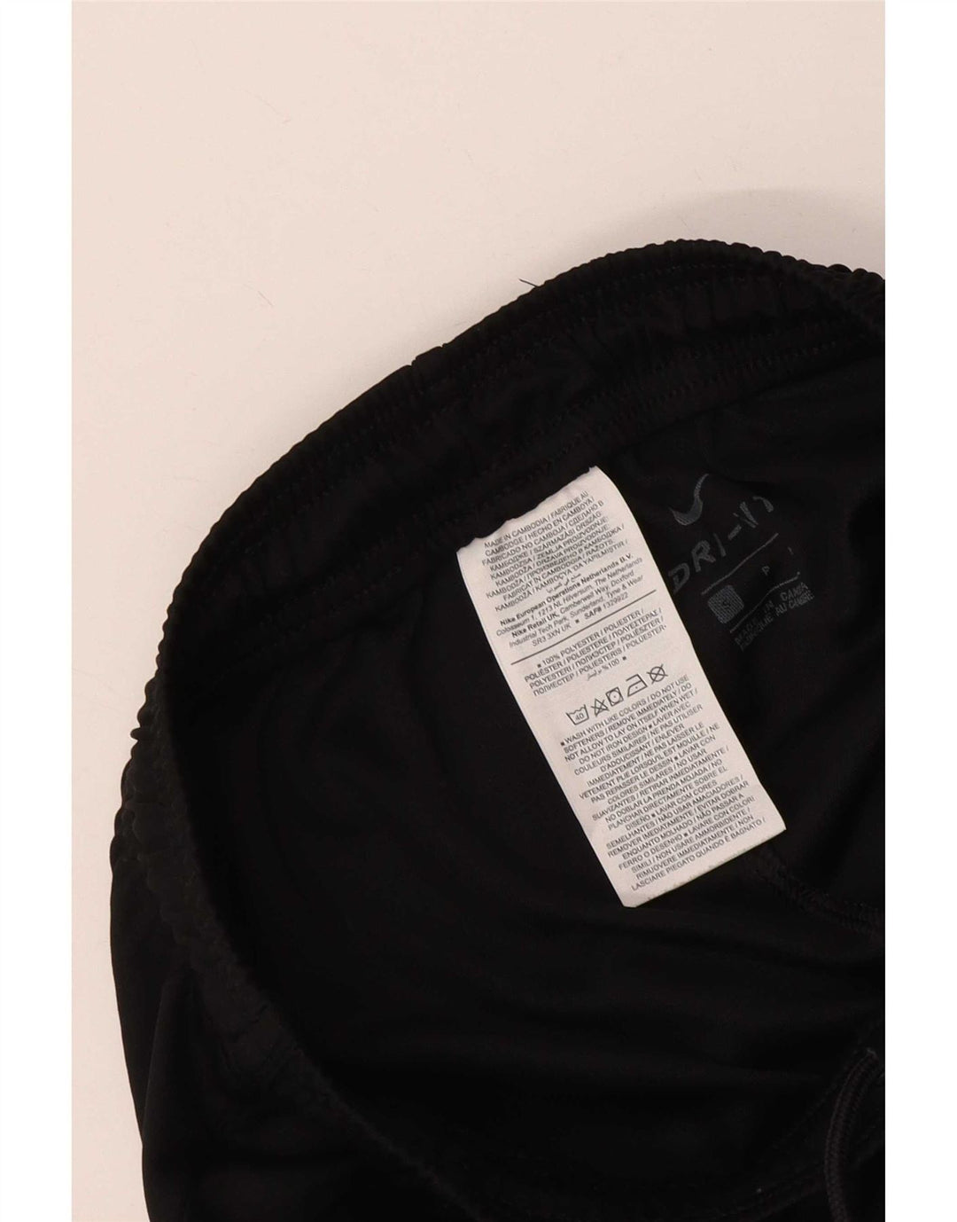 Shorts esportivos femininos Nike Dri Fit UK 8 pequenos poliéster preto