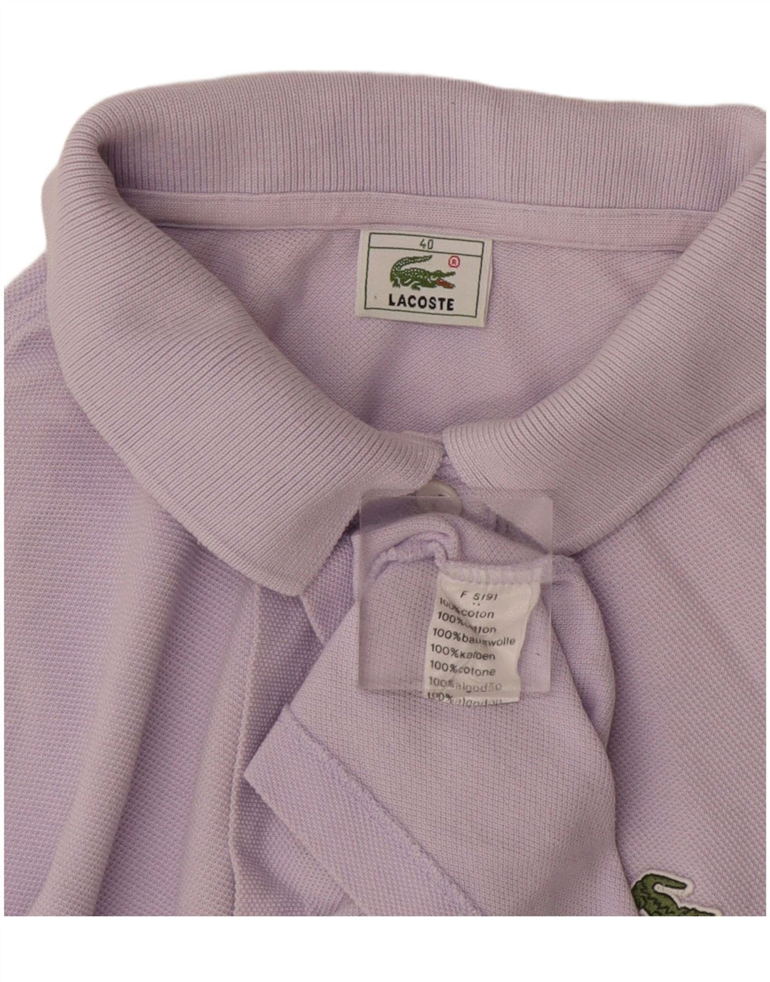 Camisa polo feminina Lacoste tamanho 40 algodão roxo médio