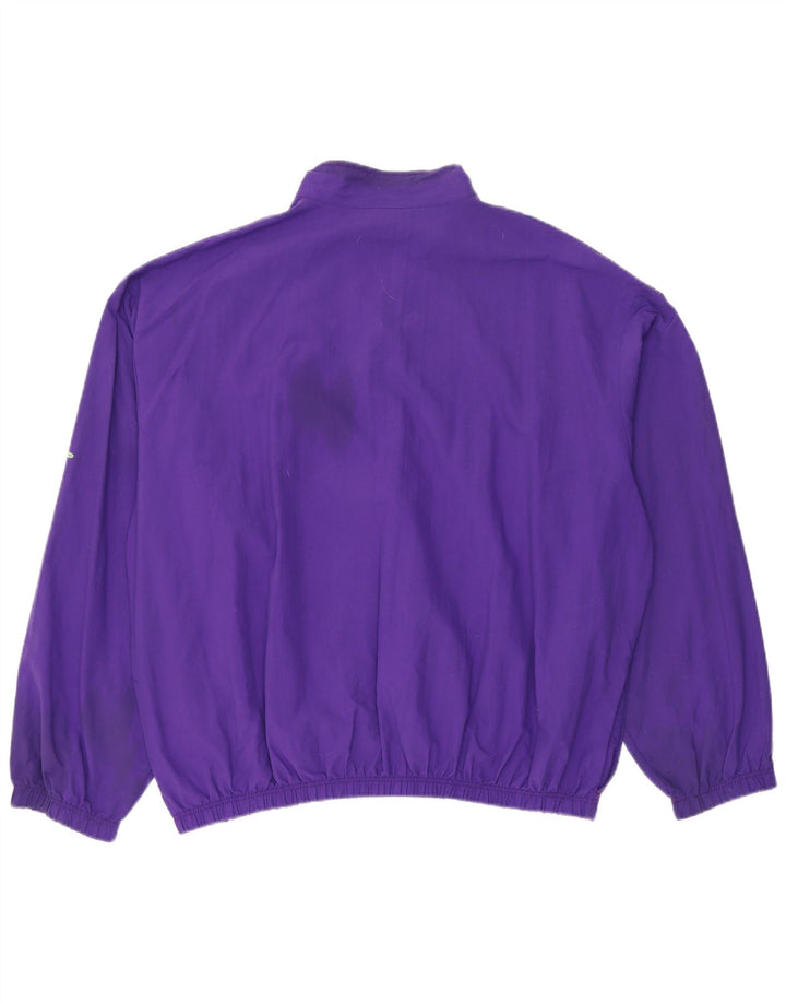 Jaqueta superior de agasalho masculino vintage, tamanho único, nylon roxo
