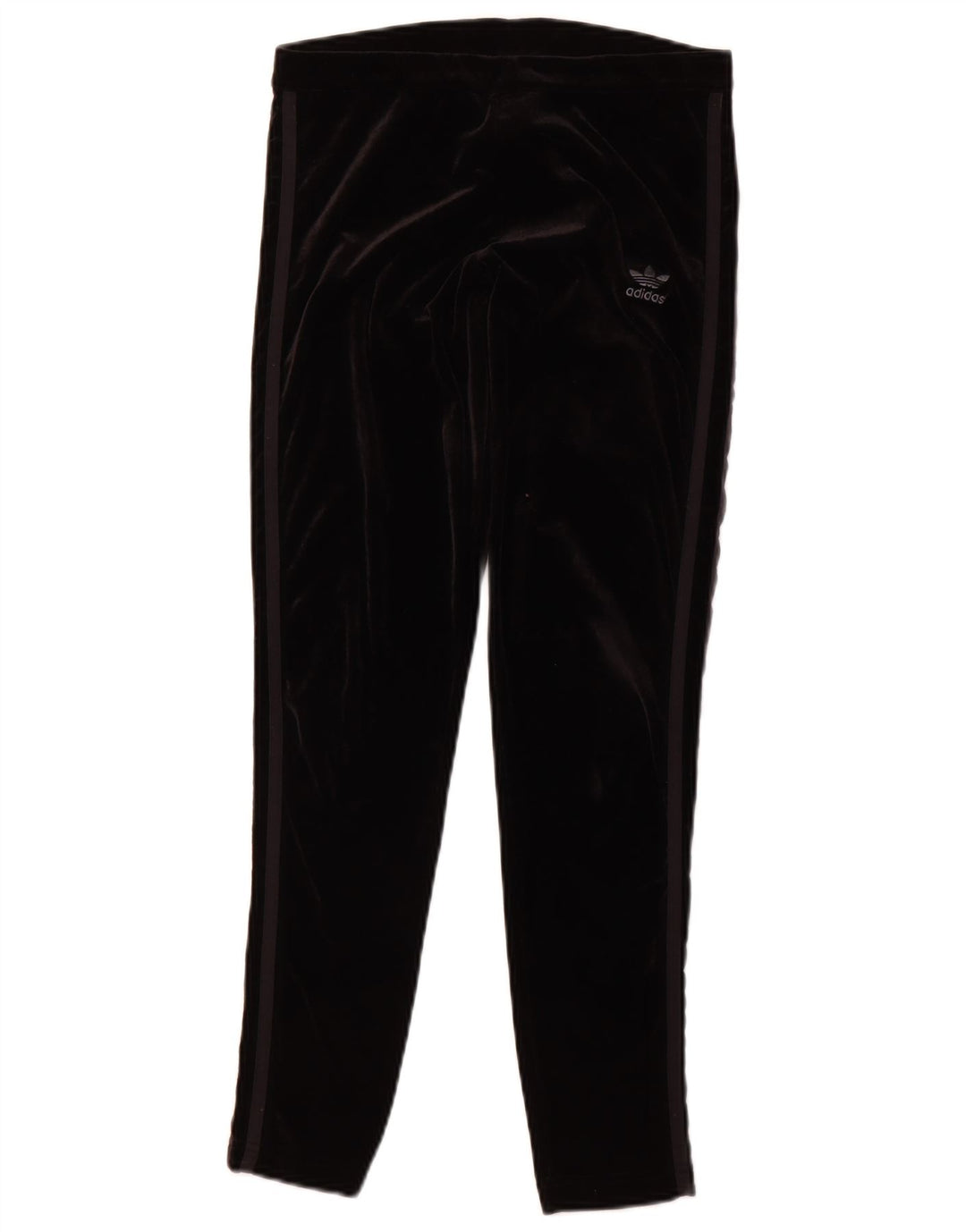 ADIDAS Womens Velour Leggings UK 12 Médio Preto Poliéster