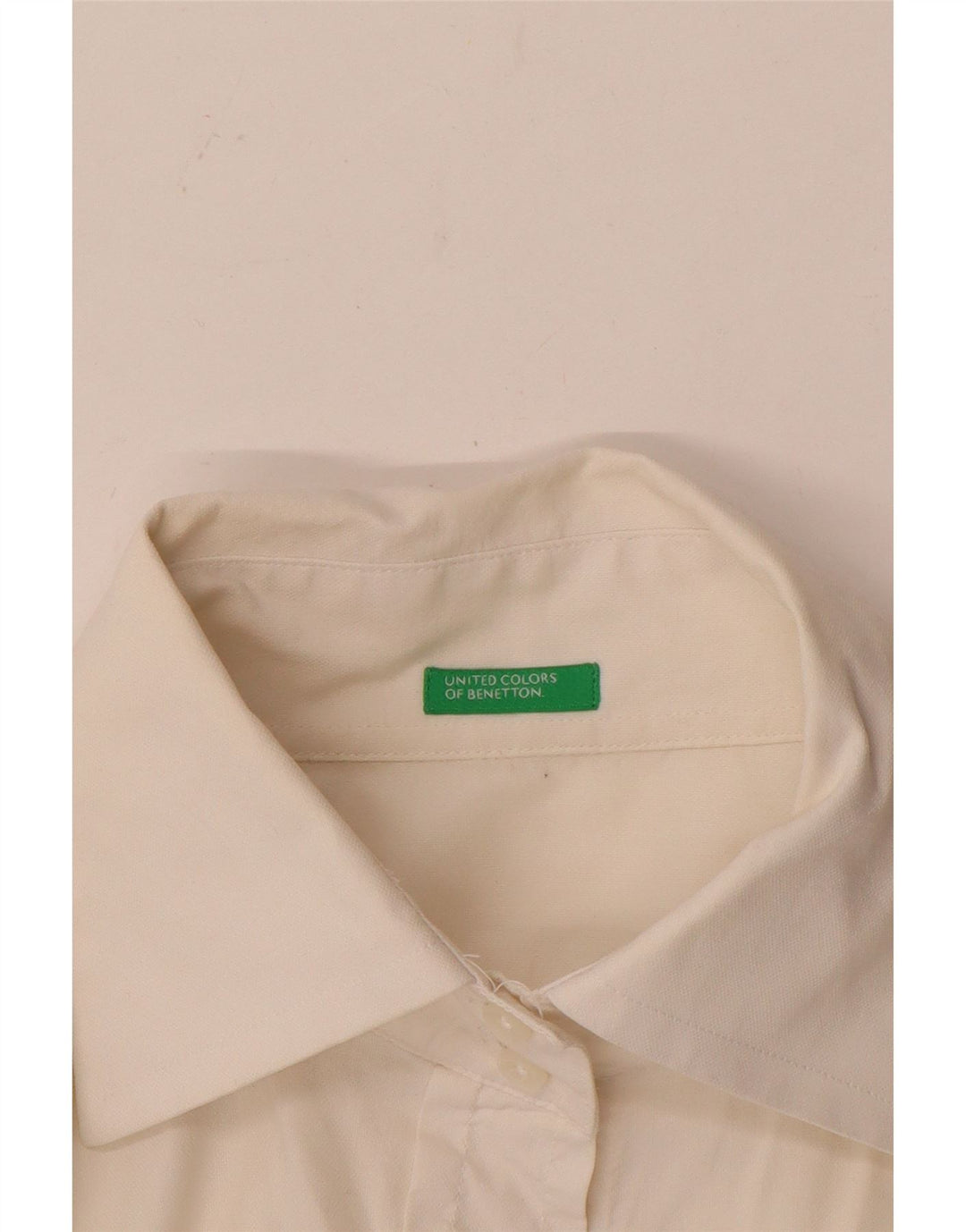 Camisa Benetton Mulher UK 12 Médio Branco