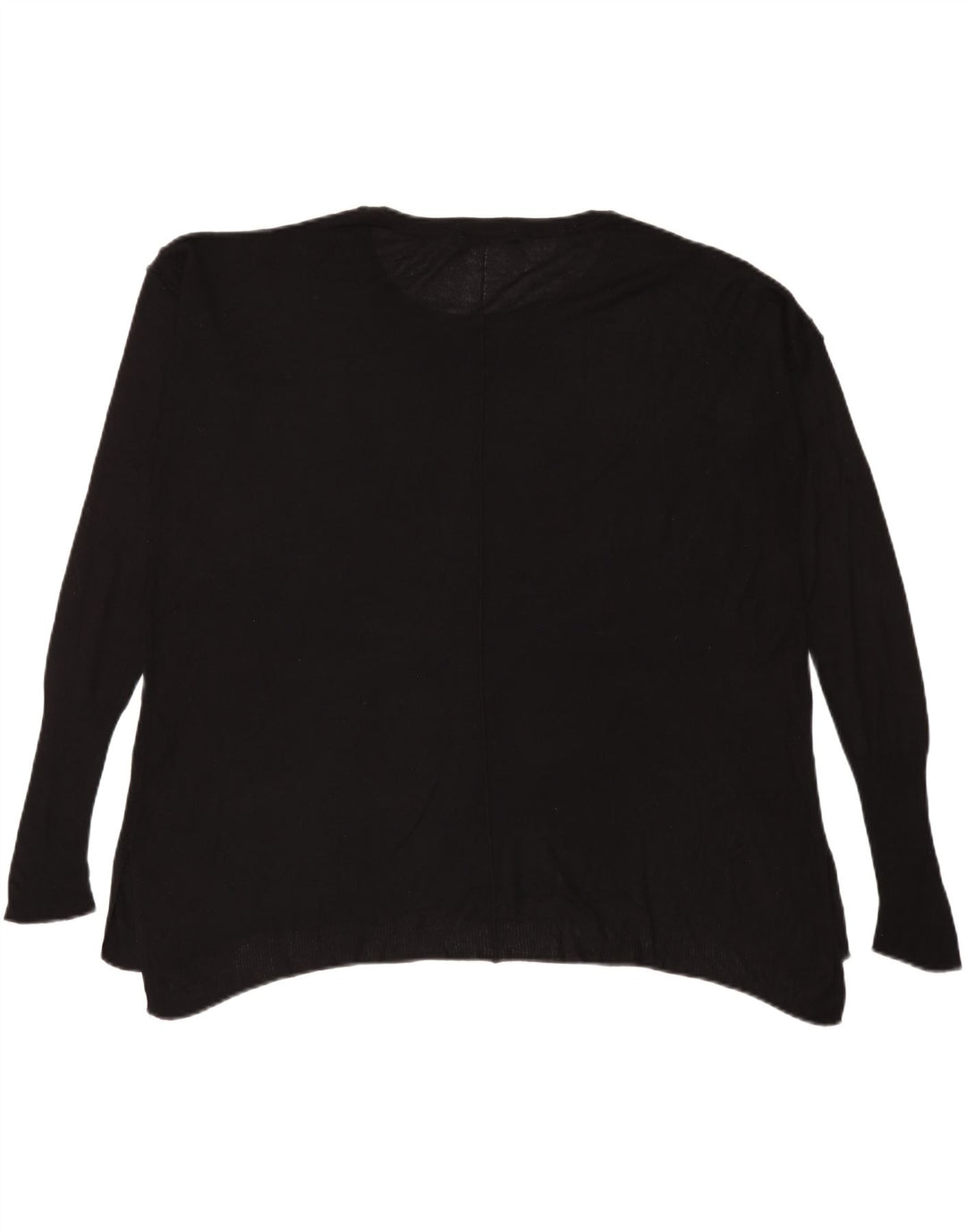 Zara Top feminino oversized manga comprida UK 14 médio preto viscose