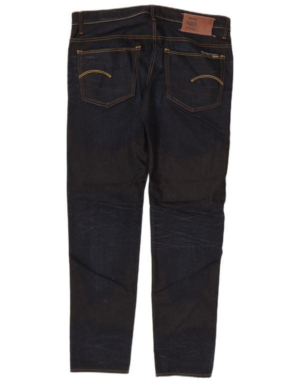 Calça jeans masculina G-Star baixa cônica W36 L34 algodão azul marinho