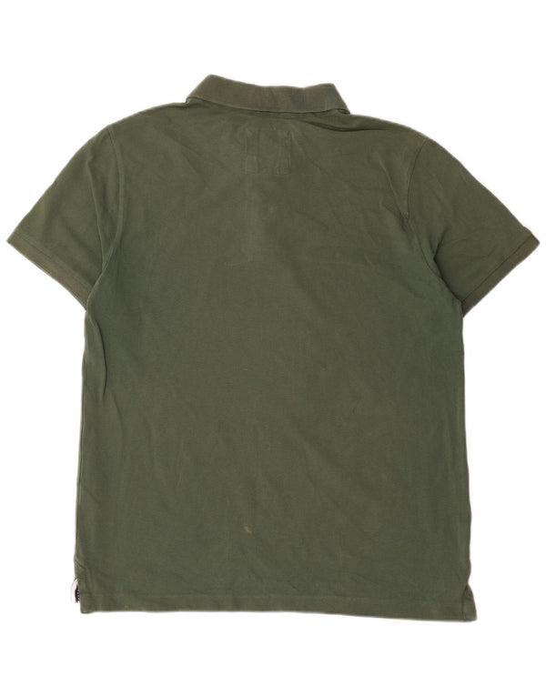 Camisa polo masculina Crew Clothing algodão verde grande