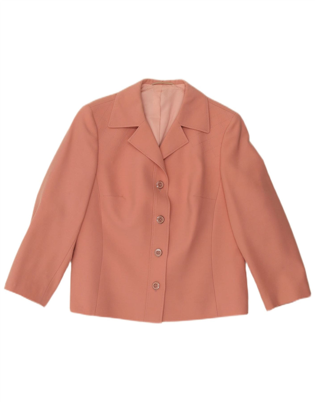 Jaqueta blazer feminina Goldix com 4 botões Reino Unido 12 lã rosa médio
