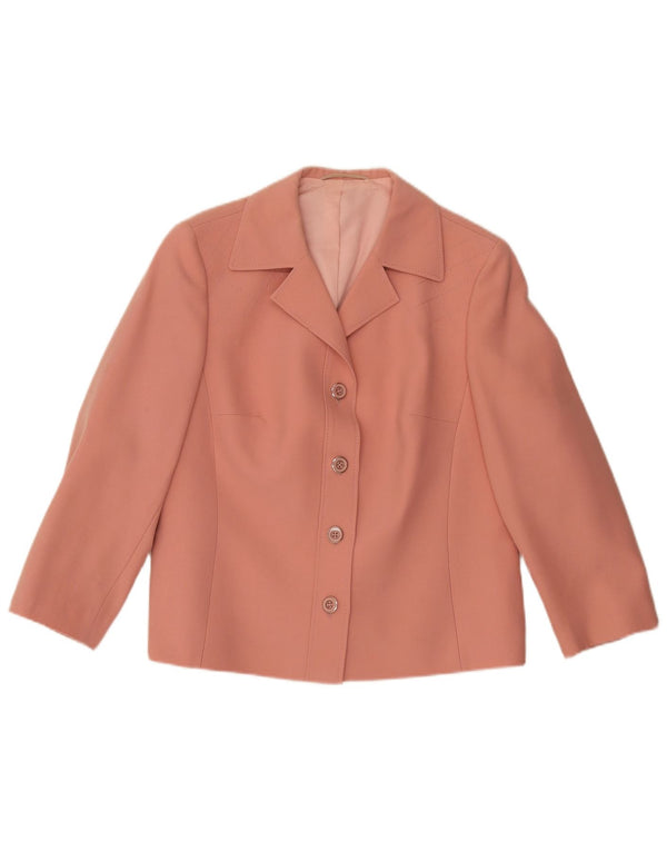 Jaqueta blazer feminina Goldix com 4 botões Reino Unido 12 lã rosa médio