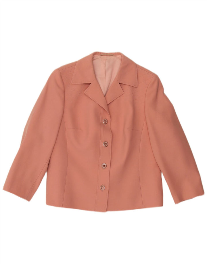 Jaqueta blazer feminina Goldix com 4 botões Reino Unido 12 lã rosa médio