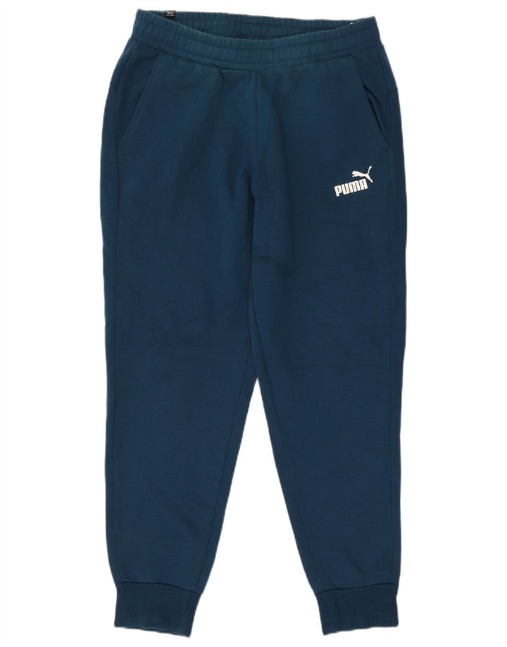 Calça de treino masculina Puma Joggers grande algodão azul