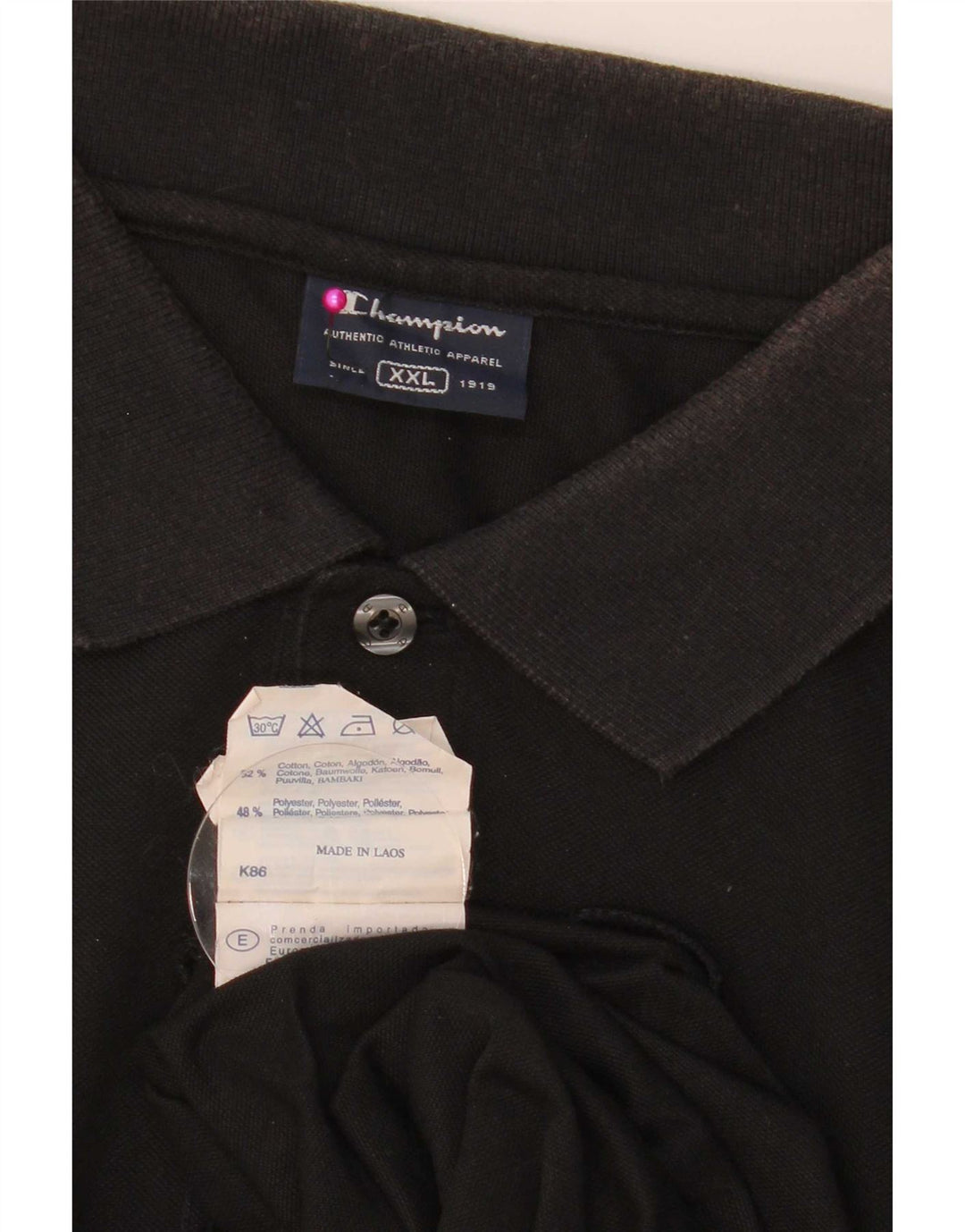 Camisa polo masculina Champion 2XL algodão preto