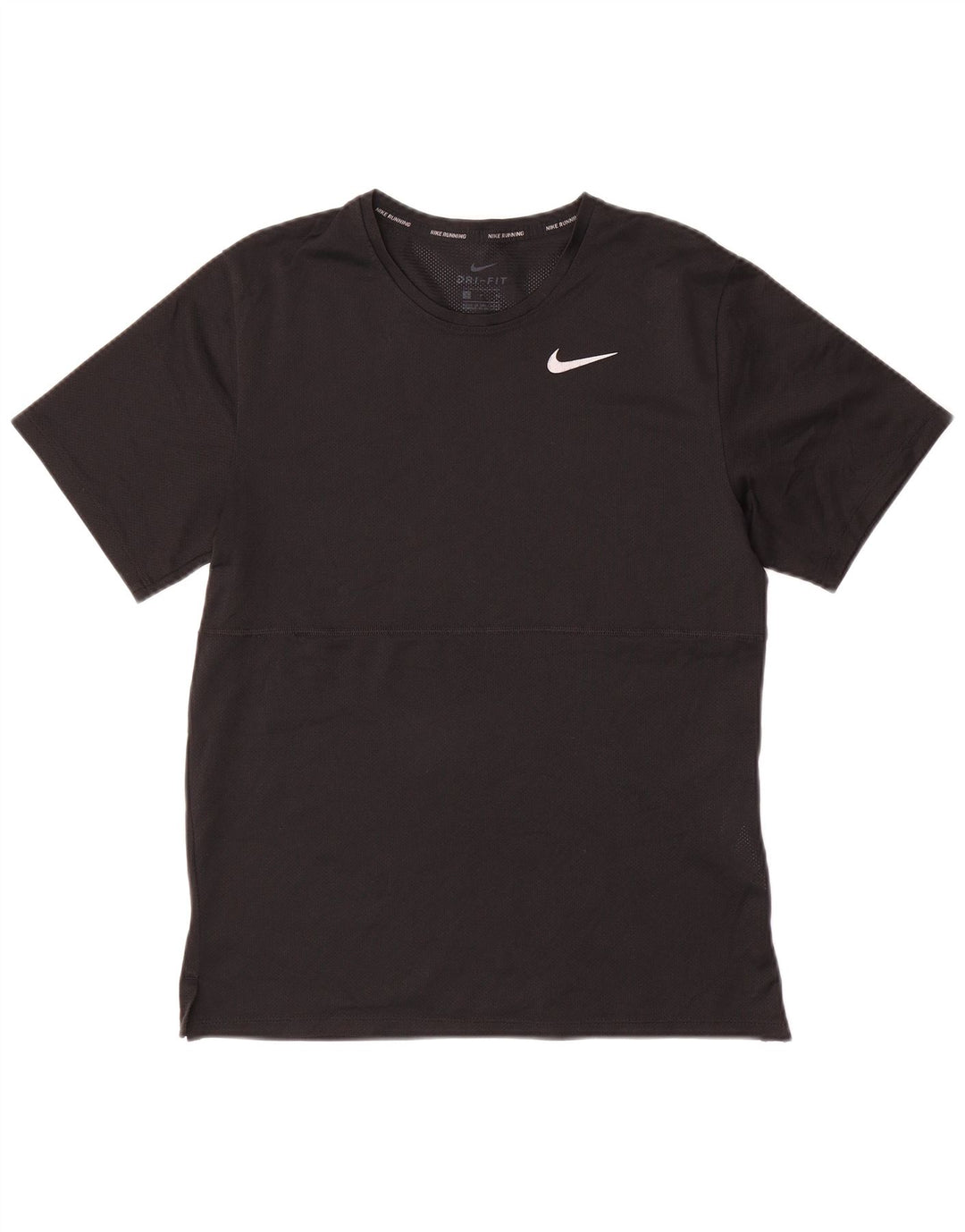 NIKE Mens Dri Fit Camiseta Top Pequeno Poliéster Preto