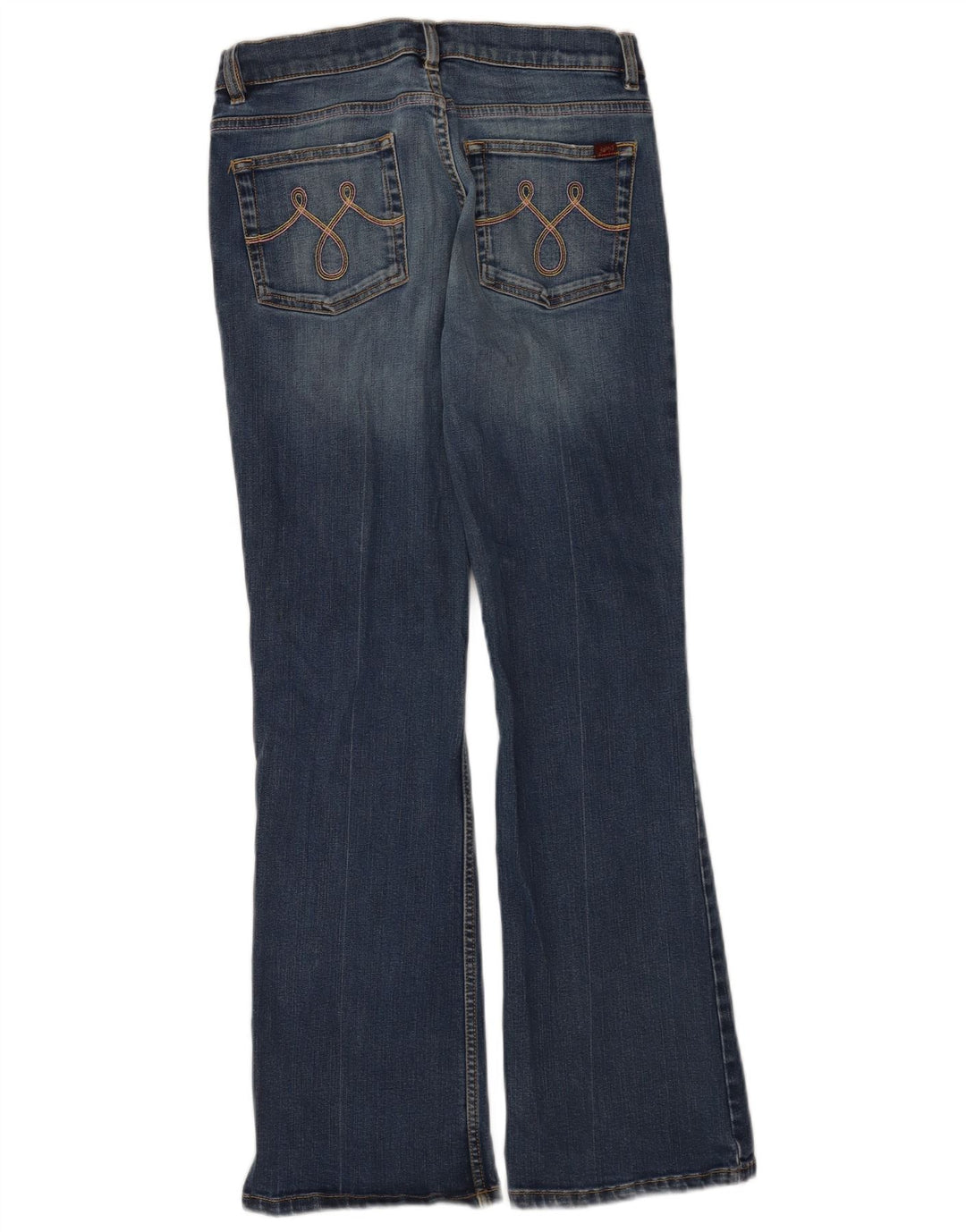 Calça jeans feminina Oasis Bootcut UK 10 pequena W30 L28 algodão azul
