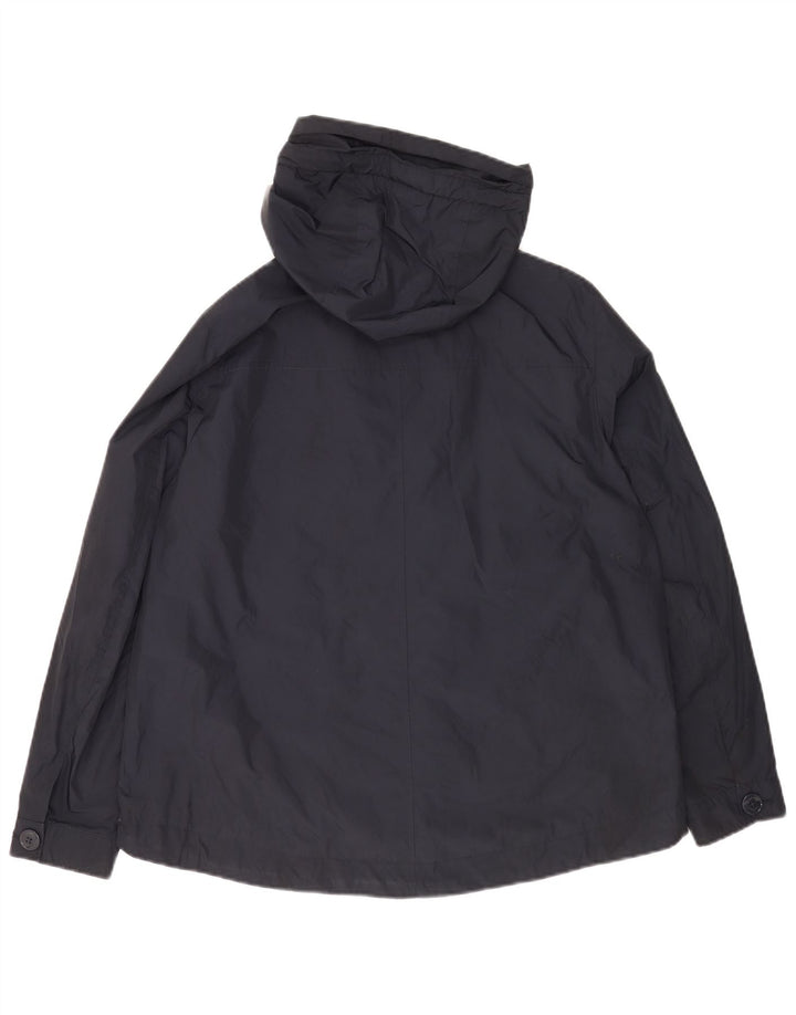 Jaqueta bomber feminina Massimo Dutti com capuz grande tamanho UK 14 azul marinho médio