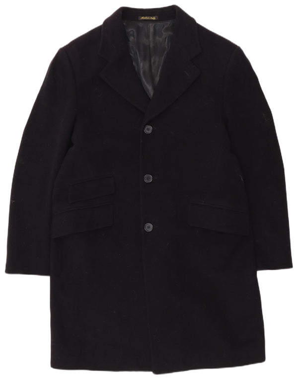 Sobretudo masculino VINTAGE UK 40 grande lã azul marinho