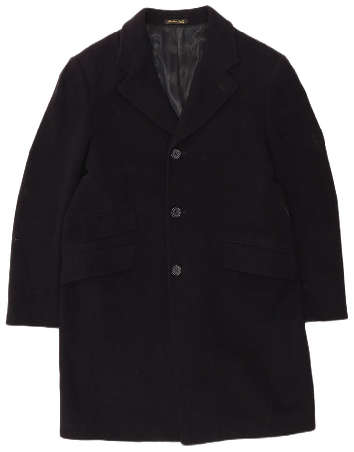 Sobretudo masculino VINTAGE UK 40 grande lã azul marinho