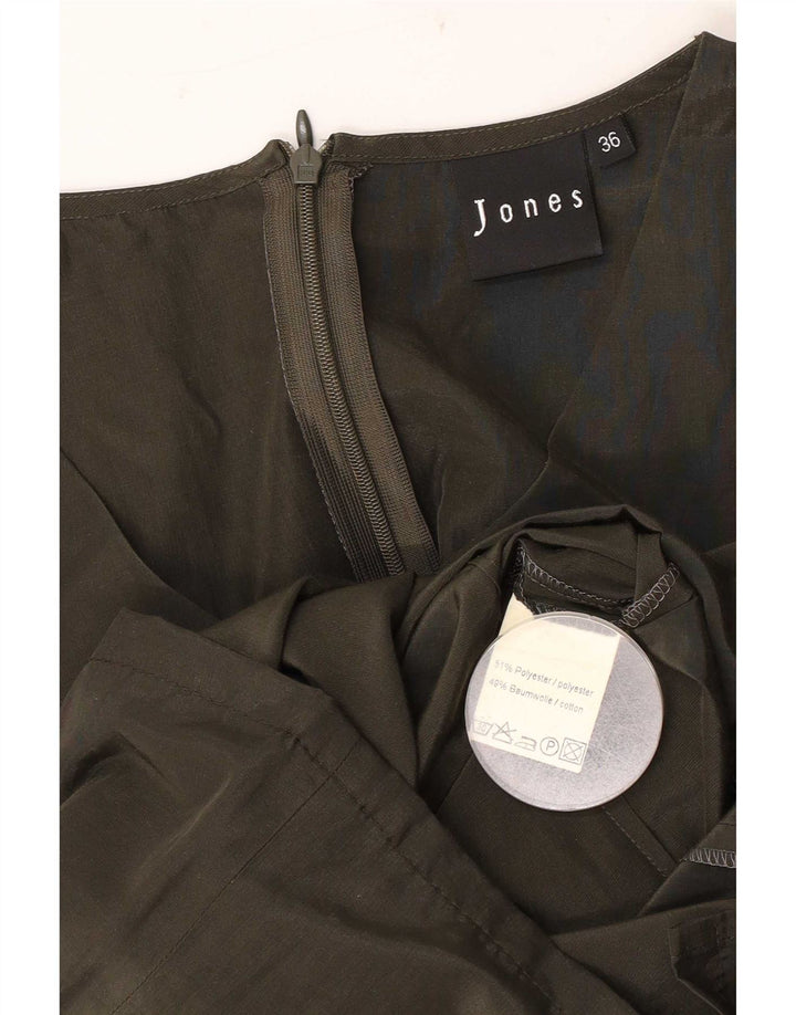 Vestido feminino Jones sem mangas com bainha UE 36 pequeno poliéster cáqui