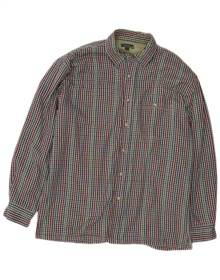 Camisa masculina vintage de flanela de lenhador grande algodão guingão multicolorido