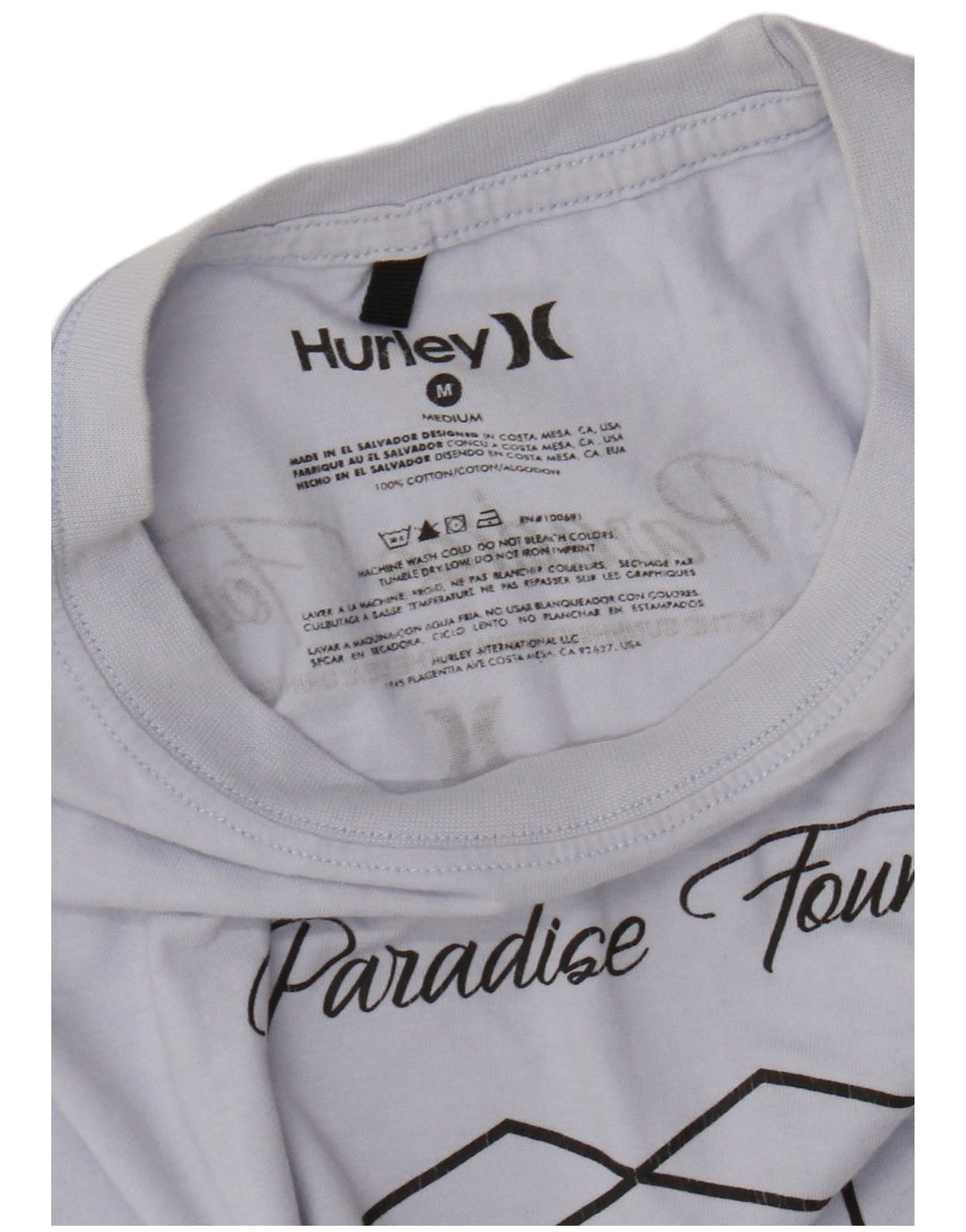 HURLEY Camiseta masculina gráfica Top médio algodão azul