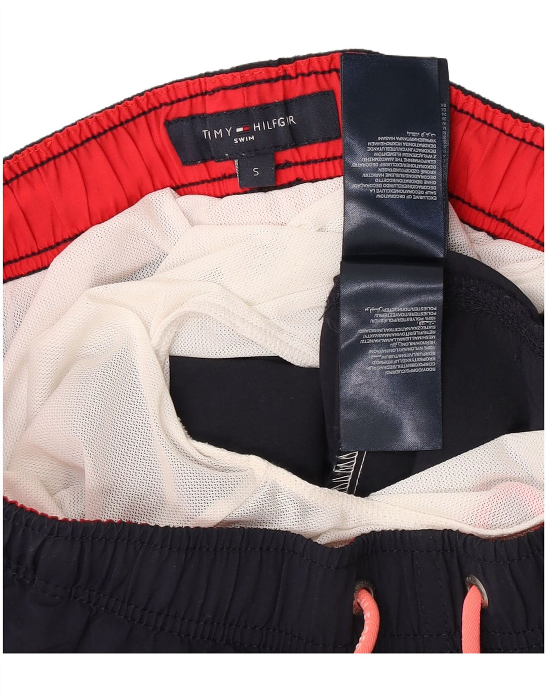 Shorts de natação masculino Tommy Hilfiger pequeno azul marinho nylon